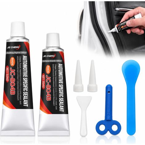 Colle Pare Brise Noir 80ml, Mastic Carrosserie Voiture Imperméable, Silicone Noir Haute Température pour Joint Pare-Brise, Fenêtre et Toit, Adhésif Polyuréthane Durcissement Rapide (1/5)