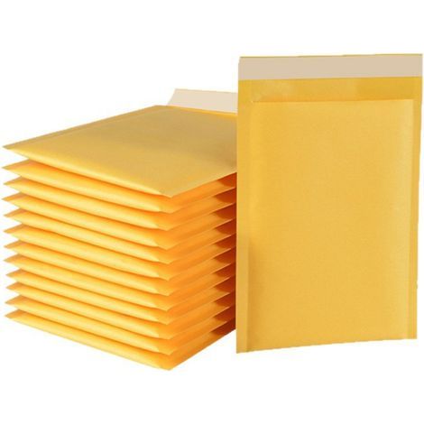 50 enveloppes à bulles en papier kraft doublées, pour l'envoi postal, avec fermeture auto-adhésive. (1/5)