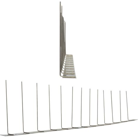 3 Meter (6 x 0,5m) Möwenspikes 1-reihig auf V2A-Titan - hochwertige Lösung für Vogelabwehr Taubenabwehr Edelstahl Spikes
