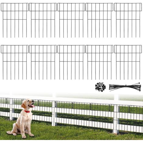 Lot de 10 clôtures de jardin pour animaux - 42 cm (H) x 30,5 cm (l) - Clôture pour chiens, pour jardin, pelouse, chemins, potagers (1/5)
