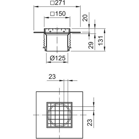 ACO Aufsatzstück Variant-CR/Flansch bes. V2A/rutschh./Gitterrost V2A lose eingel., 9579.60.92