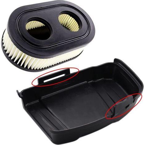 Air filter cover with air filter for Briggs & Stratton 650EXI 675EXI 675IS lawnmowers. Replaces 594575, 798452