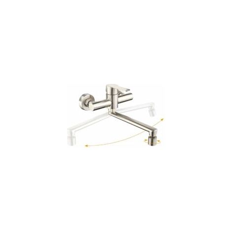 miscelatore da cucina a parete - rubinetto da cucina a 2 getti d'acqua, rubinetto girevole a 360°, rubinetto a parete - rubinetto monocomando (1/4)