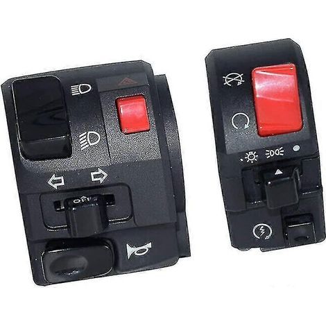1 paire de commandes de guidon pour moto : clignotants, klaxon et bouton de démarrage (1/3)