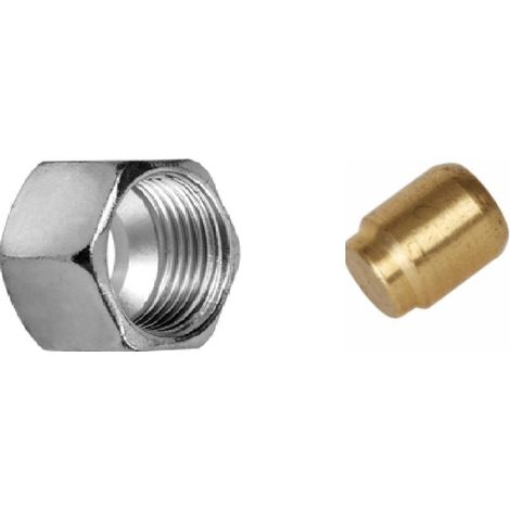 Bouchons aveugles + écrou de serrage 8 mm pour raccords de gaz liquéfié Installation de gaz Bateau Marine Camping-car acier galvanisé