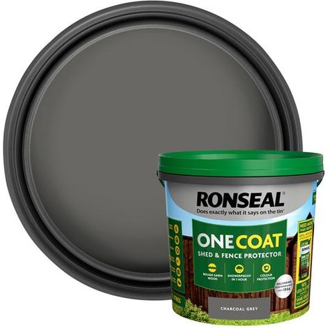 Ronseal One Coat Shed & Fence Protection Charcoal Grey 5 litre RSLOCFLCG5LN