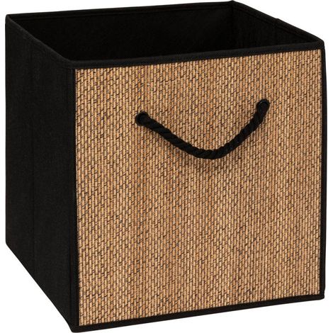 Boîte de Rangement Effet Rotin "Stemy" 31cm Noir