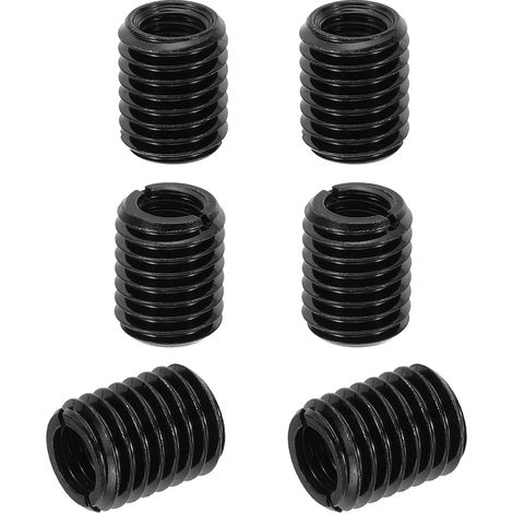Adaptateurs de Filetage, Manchon Réducteur d'Écrou, 6 Pièces M12xm8x15mm, Écrou d'Insertion de Réparation Mâle à Femelle, Réducteur de Vis en Métal, Noir (1/5)