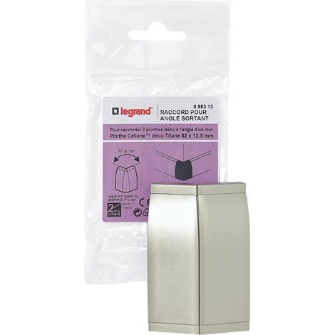 RACCORD POUR ANGLE SORTANT POUR PLINTHE CÉLIANE DÉCO 82 X 12,5 MM TITANE LEGRAND 098313