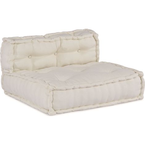 vidaXL Modulare Poufs 3er Set Creme Stoff
