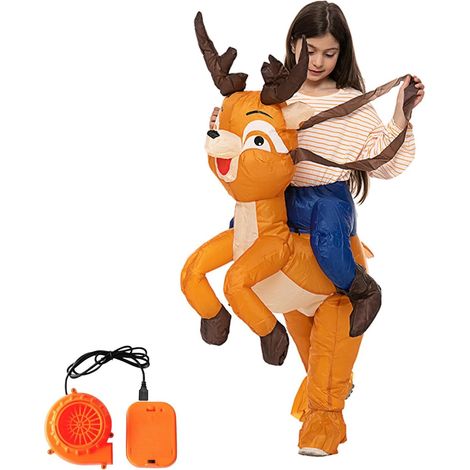 Simpatico costume natalizio gonfiabile a forma di canna, con soffiatore e vano batterie, per donne, uomini e bambini, altezza da 1,50 m a 1,80 m (bambini)