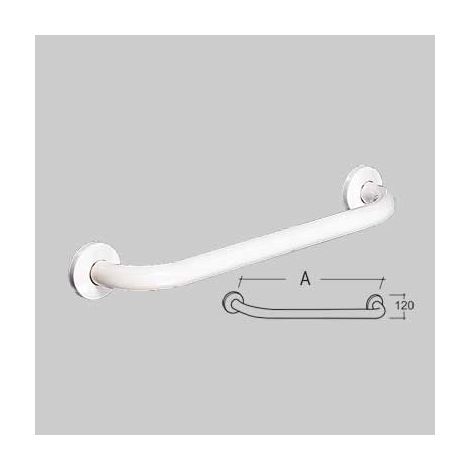CORRIMANO LINEARE PREVERNICIATO BIANCO  A 35 cm 2 fissaggi     MADE IN ITALY