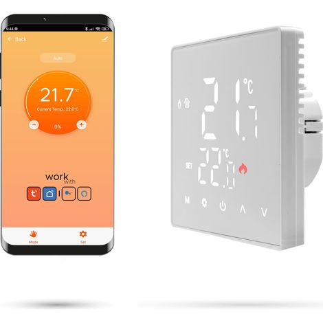 Termostato ambiente Zigbee Tuya 16A STD bianco (1/5)