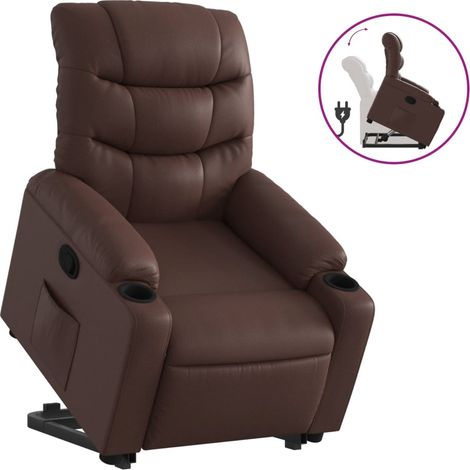 Fauteuil de Salon,Chaise,Fauteuil inclinable marron similicuir CFW661105 (1/5)