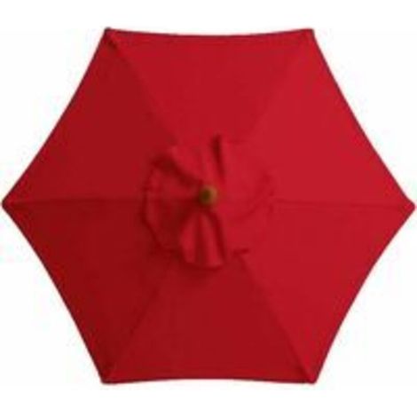 Housse de rechange pour parasol, 6 baleines, 2 m, imperméable, anti-UV, tissu de rechange, rouge (1/4)