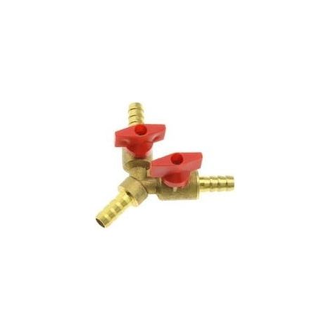 Raccordo a Y a 3 vie in ottone da 8 mm per tubo flessibile – Compatibile con aria, acqua e gas (1/5)