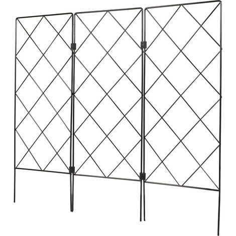 Treillis de Jardin en Fer Pliable pour Plantes Grimpantes, Support de Fixation pour Végétaux Extérieurs, Structure Décorative pour Terrasse et Balcon (1/5)