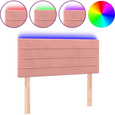 Maison Exclusive - Cabecero con LED de terciopelo rosa 100x5x78/8 (1/5)