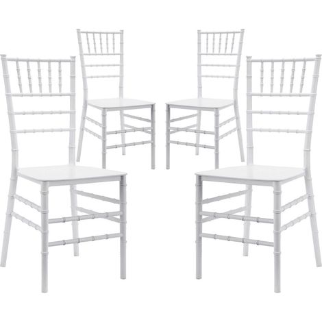 Set 4 Sedie 90,5x40x5x40 cm in Polipropilene Bianco