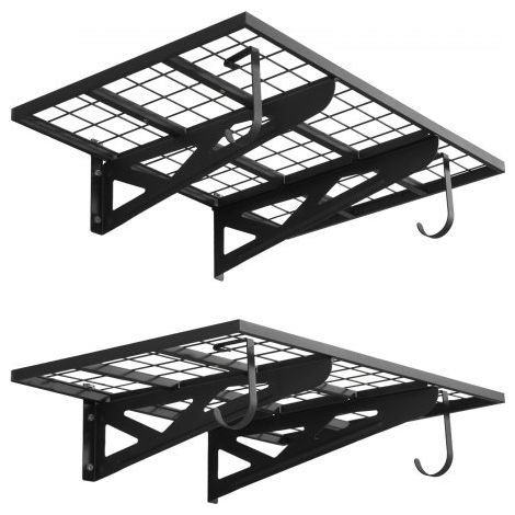 2er-Set Garagenregal 914x620x210 mm Werkzeugaufbewahrung 113 kg pro Schicht Werkzeughalter mit Haken 914x620 mm Regalfläche Aufbewahrungsregale Metallregal Werkzeug Organizer Wandregale (1/5)