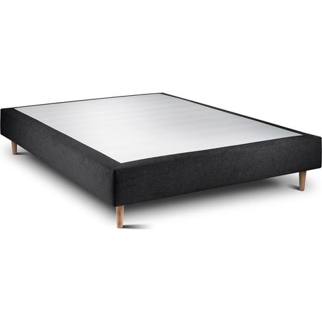 Sommier Tapissier Tissu Noir 160x200 H35cm (1/4)