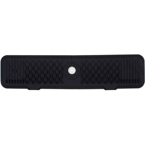Tapis de robinet en silicone, protection anti-éclaboussures pour robinet d'évier, tapis de comptoir pour évier de cuisine et de salle de bain (noir, 61 cm)