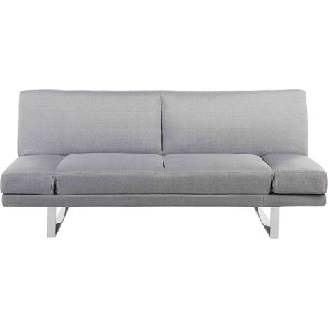 Divano letto 3 posti in tessuto grigio chiaro York