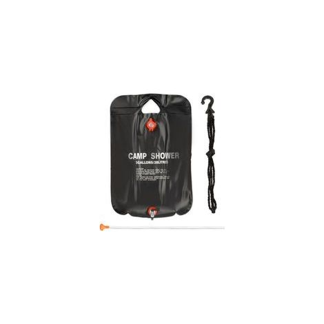 Douche solaire 20 litres, camping, randonnée, à suspendre, pliable, avec douchette, extérieur, mobile, noir (1/5)