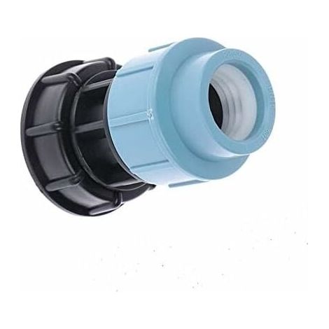Adaptateur de réservoir IBC S60X6 avec connecteur MDPE droit de 25 mm Compatible avec les conteneurs IBC standard du Royaume-Uni et de l'UE-LIAIKI (1/2)