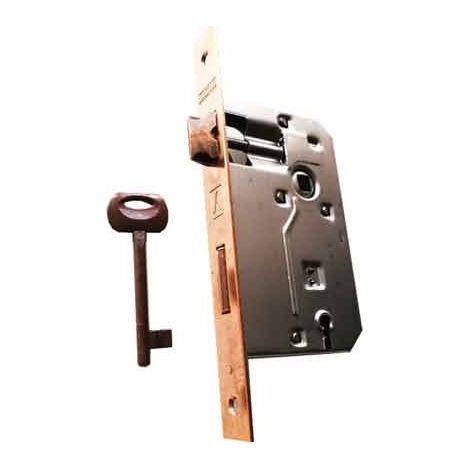 SERRATURA PER PORTE IN LEGNO 'PATENT' FRONTALE BORDO QUADRO BONAITI E45 Nichelata - BONAITI