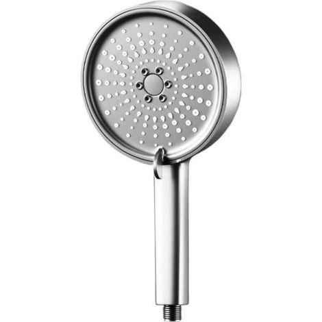 Pommeau de Douche Haute Pression, 12CM Grande Pomme de Douche Economie Deau avec Interrupteur de Stop, 5 Types de Jet Argent Douchette avec Filtre pour Bain SPA (1/4)