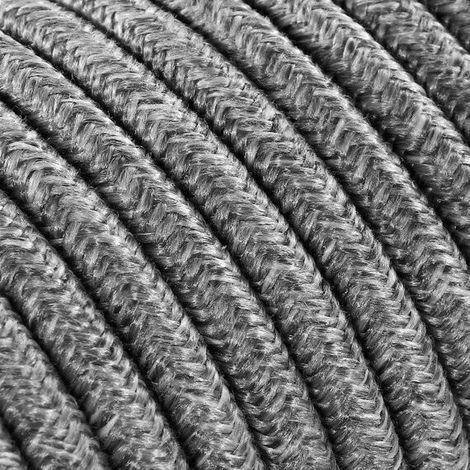 Fil Électrique Toile Gris 3x0,75mm² - Câble Électrique Textile de Qualité