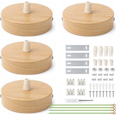 Set of 4 Ceiling Rose Ceiling Light 100 x 25 mm Yellow (1/5)