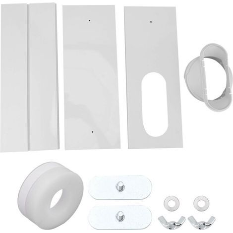 Kit d'aération de fenêtre de climatiseur – 3 plaques en PVC – Installation facile – Compatible avec tuyaux 14,5/19,8 cm – Étanchéité optimale (1/5)