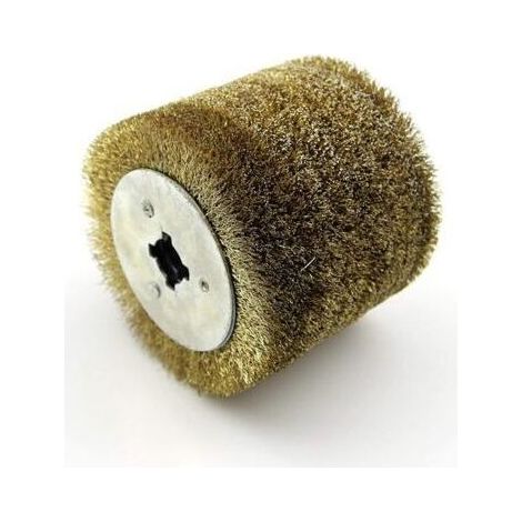 Brosse Nylon Circulaire,Brosse Nylon Abrasifs Brosse métallique 1pcs en Acier Inoxydable Roue for Bois Laque de Polissage et Meule d'ébarbage，120120110mm (Grit : Coarse 0.3mm wire) (1/4)