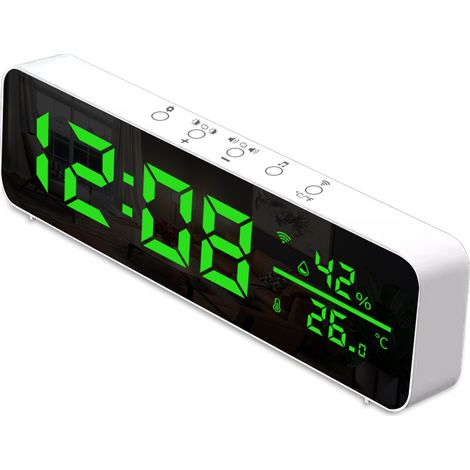 Orologio digitale WiFi con sensore di temperatura e umidità, sveglia intelligente tramite app, display LED dell'ora, monitoraggio della temperatura in tempo reale per soggiorno, ufficio, camera da let (1/5)