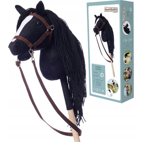 Caballo de juguete A4  Caballo de palo  Caballo de juguete negro  + juego de accesorios (1/5)