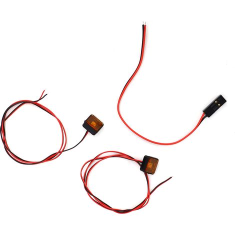 Phares LED orange pour voitures télécommandées, installation facile, alimentation positive et négative. (1/5)