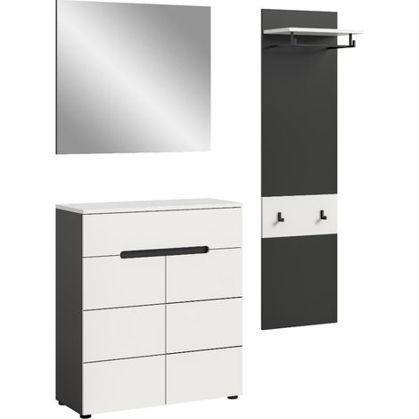 Canu Garderobenmöbel Set C37 weiß, grau.