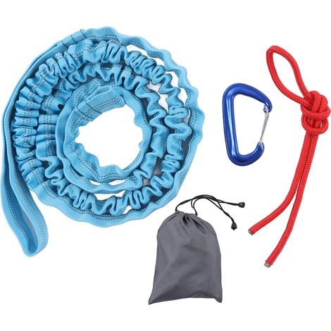 Barre de remorquage vélo enfant, élastique et flexible, design ergonomique pour traction facile - Bleu