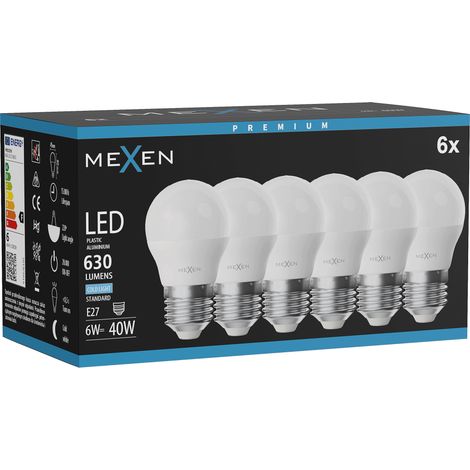 Mexen Nova 6x Ampoule LED E27, G45, 6W, Froid - 6500K, 630 lm - L101-E27-0665-01x06 (1/3)