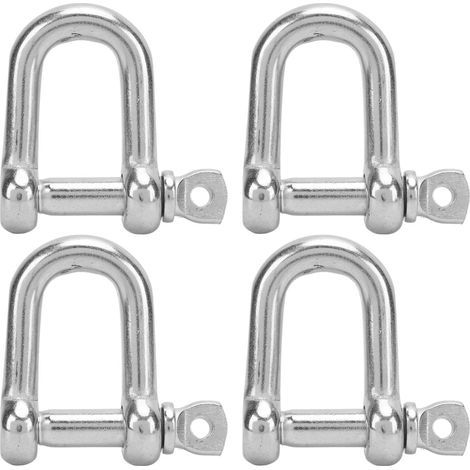 Ortviai Équerres en D marines en acier inoxydable 316, 10 mm, lot de 4, charge de travail 320 kg (1/5)