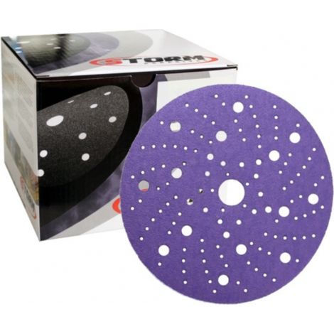 Disques abrasifs velcro CRV céramique Multi-trous Ø150mm grain 240 boite de 100 STORM