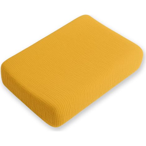 Housse de Matelas à Langer Bébé en Double Gaze de Coton Biologique Miel 50 x 70 cm - PANGIVO (1/5)