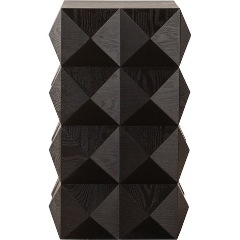 TABLE Vintage Élégante Solide Bois MDF Noir 37.00 x 37.00 x 60.00 (1/4)
