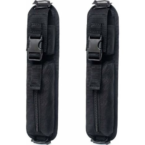 2Pcs Sac Supplémentaire Tactique Molle Pochette Sac à Dos Bandoulière Étui Militaire Accessoires Épaule pour Outils Jeu de Guerre Noir (1/5)