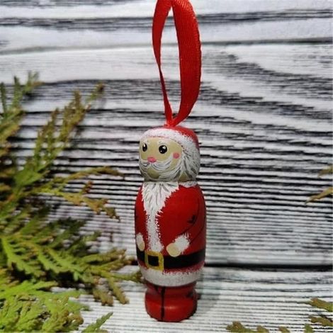 Nouveau pendentif amusant, décorations de Noël, ornements pour sapin de Noël, pendentif en bois amusant sur pied (1/5)
