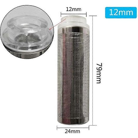 Pompe d'aquarium filtre 12mm - Pré-filtre en acier inoxydable, couvercle maille fine pour entrée. Protection efficace, durable et facile à installer. (118 caractères)