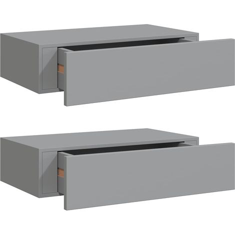 Maison Exclusive - Wandregale mit Schubladen 2 Stk. Grau 40x23,5x