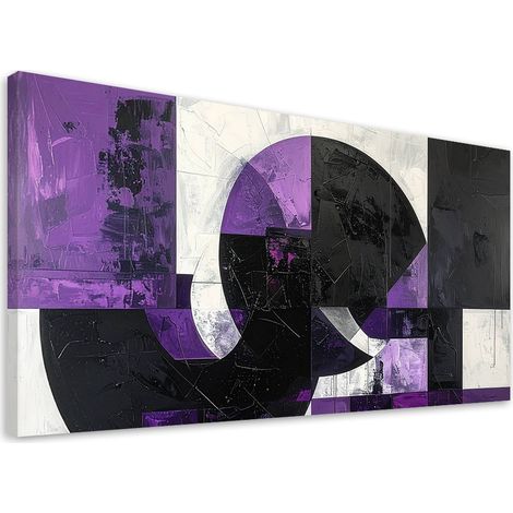 Quadro su tela, Astrattismo moderno texture viola, 80x40 (1/5)